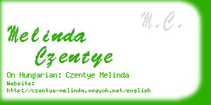 melinda czentye business card